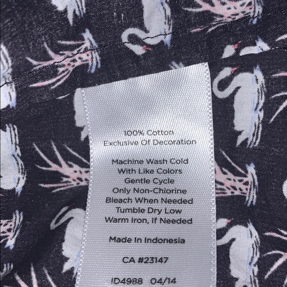 Talbots button down l/s swan pattern collar sz 10P - Picture 5 of 7